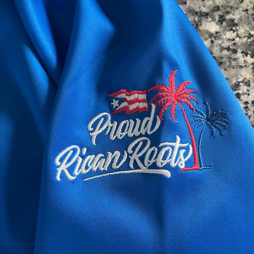 Puerto Rico Blue Baseball Athletic Zip-Up Jacket - Picture 5 of 8